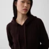 Sweat à capuche ample en maille torsadée CashSoft
