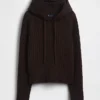 Sweat à capuche ample en maille torsadée CashSoft