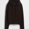 Sweat à capuche ample en maille torsadée CashSoft
