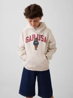 Sweat à capuche ample pour enfant Vintagesoft avec logo Brannan Bear