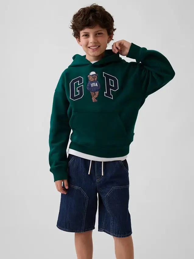 Sweat à capuche ample pour enfant Vintagesoft avec logo Brannan Bear