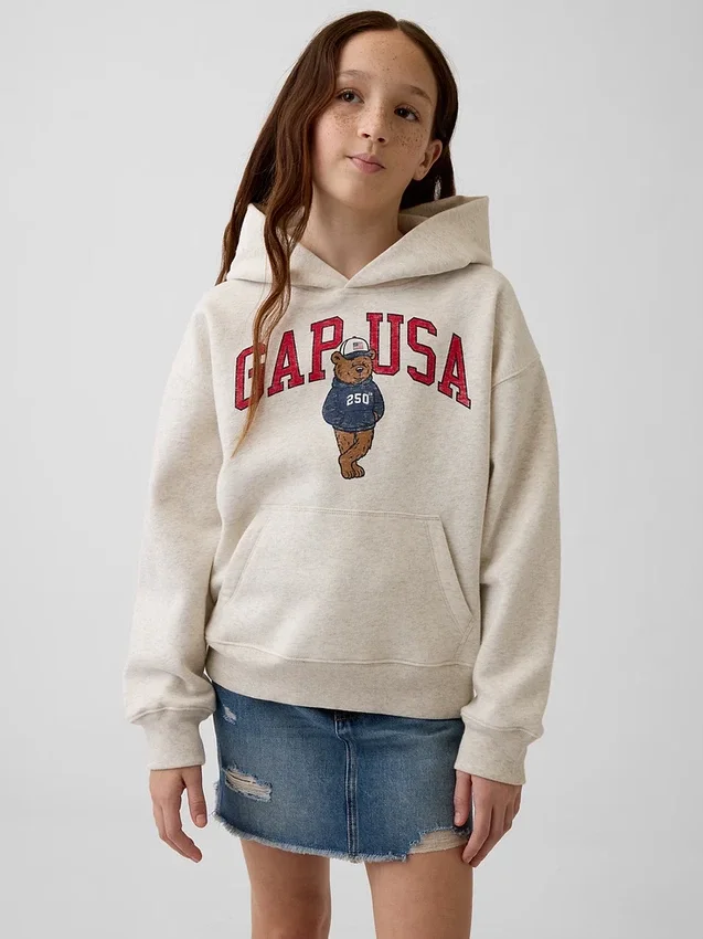 Sweat à capuche ample pour enfant Vintagesoft avec logo Brannan Bear