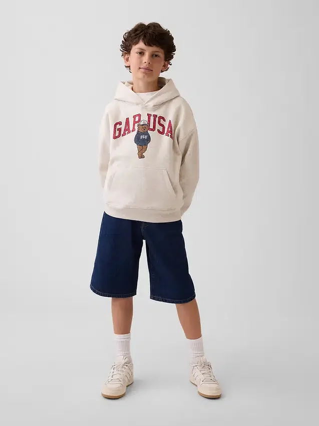Sweat à capuche ample pour enfant Vintagesoft avec logo Brannan Bear