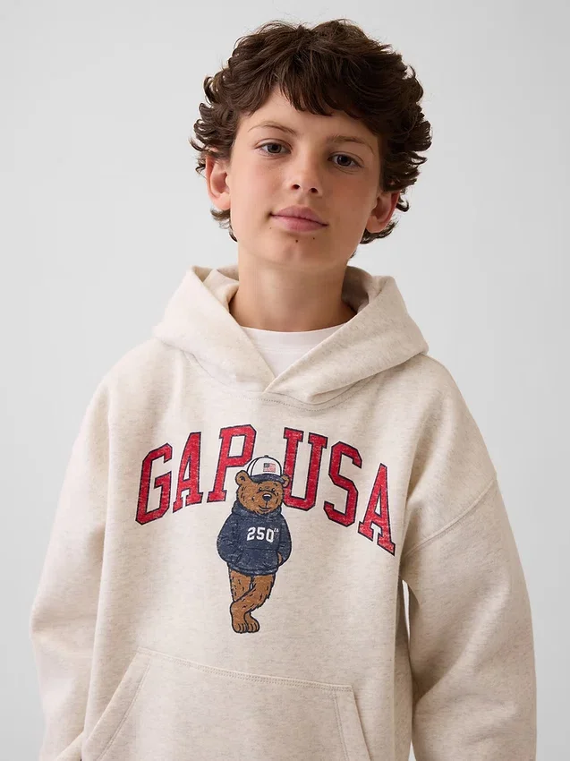 Sweat à capuche ample pour enfant Vintagesoft avec logo Brannan Bear