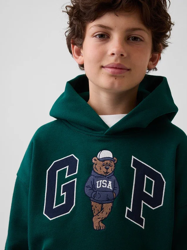 Sweat à capuche ample pour enfant Vintagesoft avec logo Brannan Bear
