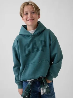 Sweat à capuche ample pour enfants Vintagesoft avec logo
