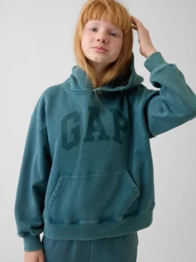 Sweat à capuche ample pour enfants Vintagesoft avec logo