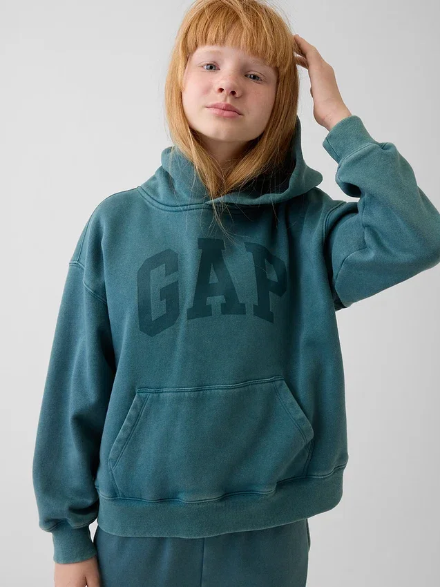 Sweat à capuche ample pour enfants Vintagesoft avec logo