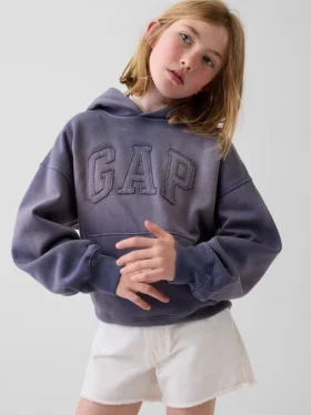 Sweat à capuche ample pour enfants Vintagesoft avec logo