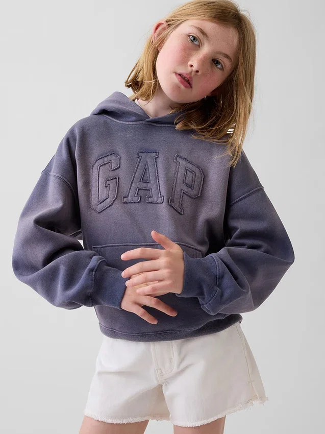 Sweat à capuche ample pour enfants Vintagesoft avec logo