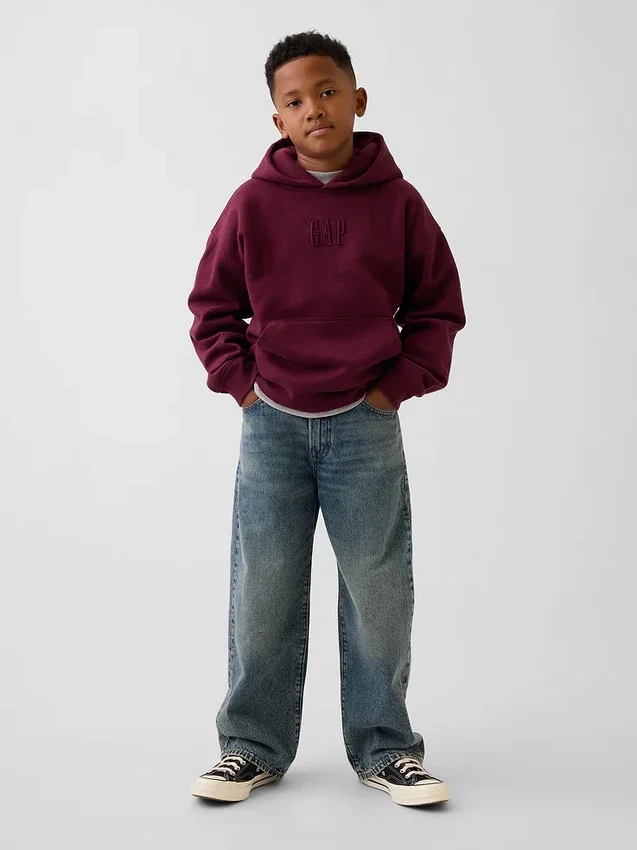 Sweat à capuche ample pour enfants Vintagesoft avec logo