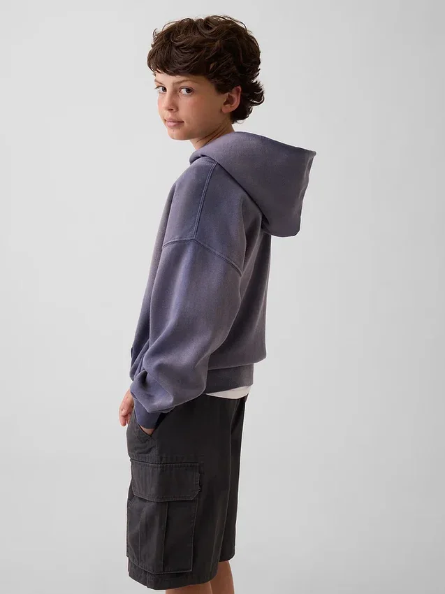 Sweat à capuche ample pour enfants Vintagesoft avec logo