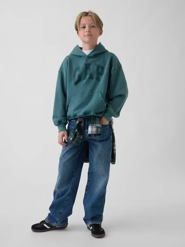 Sweat à capuche ample pour enfants Vintagesoft avec logo