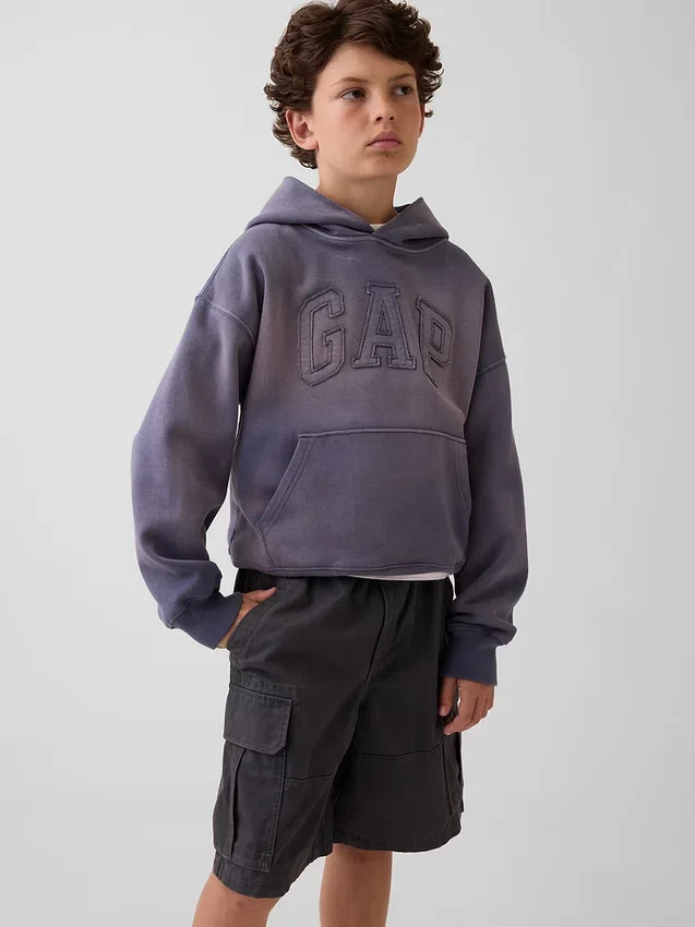 Sweat à capuche ample pour enfants Vintagesoft avec logo