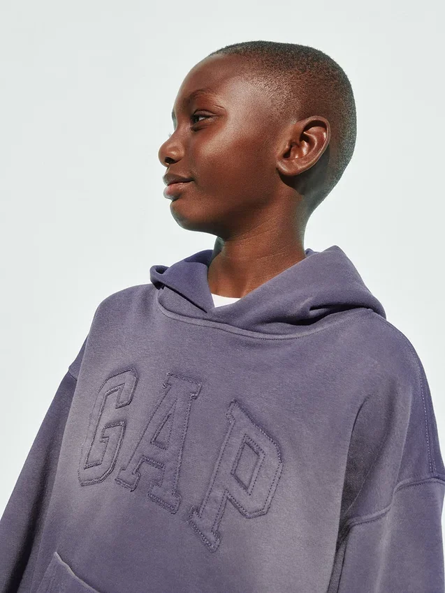 Sweat à capuche ample pour enfants Vintagesoft avec logo