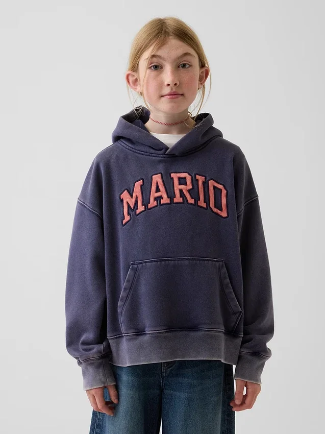 Sweat à capuche ample Super Mario Vintagesoft pour enfants
