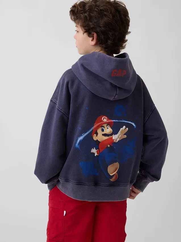 Sweat à capuche ample Super Mario Vintagesoft pour enfants
