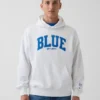 Sweat à capuche bleu en molleton épais avec logo