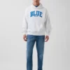 Sweat à capuche bleu en molleton épais avec logo