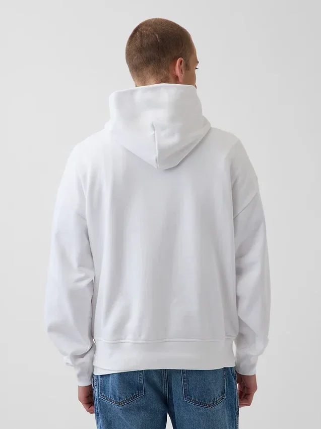 Sweat à capuche bleu en molleton épais avec logo