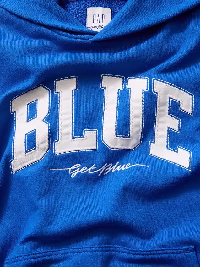 Sweat à capuche bleu en molleton épais avec logo