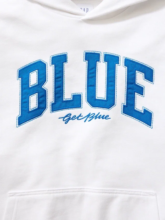 Sweat à capuche bleu en molleton épais avec logo
