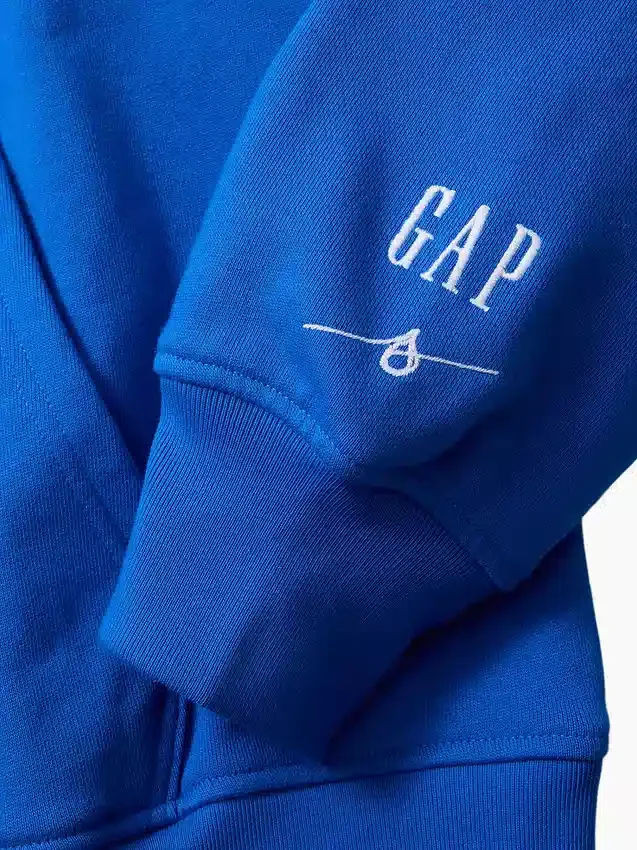 Sweat à capuche bleu en molleton épais avec logo