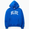 Sweat à capuche bleu en molleton épais avec logo