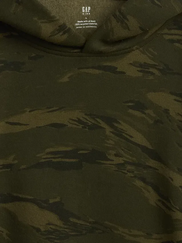 Sweat à capuche camouflage ample pour enfant