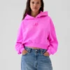 Sweat à capuche court Vintagesoft avec logo