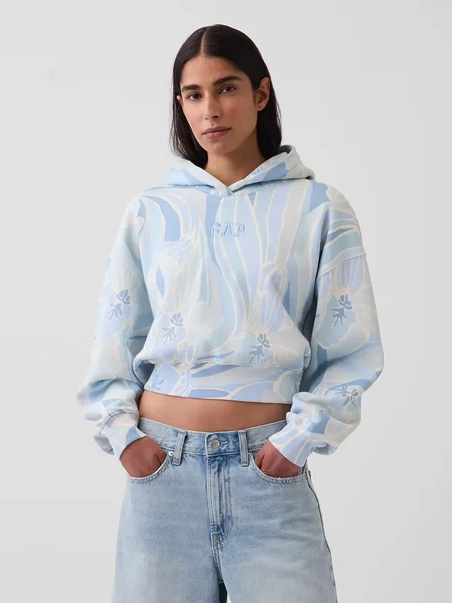 Sweat à capuche court Vintagesoft avec logo