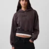 Sweat à capuche court Vintagesoft avec logo