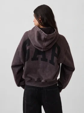 Sweat à capuche court Vintagesoft avec logo