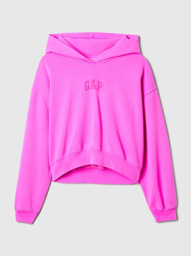 Sweat à capuche court Vintagesoft avec logo