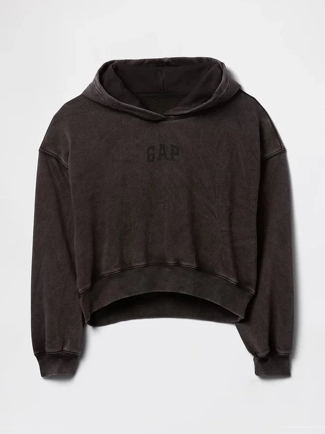 Sweat à capuche court Vintagesoft avec logo