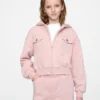 Sweat à capuche court zippé Vintagesoft pour enfant