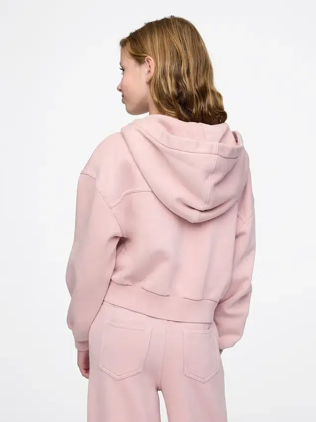 Sweat à capuche court zippé Vintagesoft pour enfant