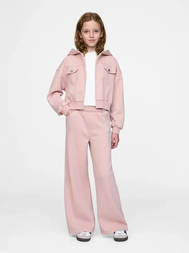 Sweat à capuche court zippé Vintagesoft pour enfant