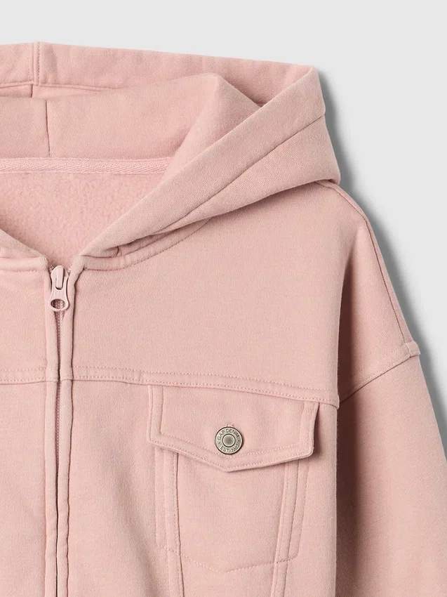 Sweat à capuche court zippé Vintagesoft pour enfant