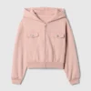Sweat à capuche court zippé Vintagesoft pour enfant