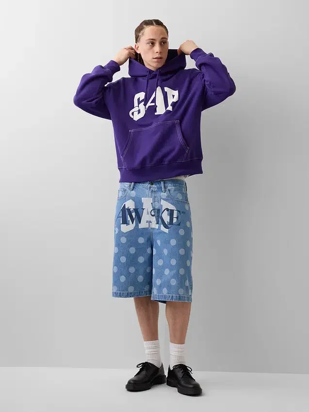 Sweat à capuche GAP × Awake Ny épais et oversize avec logo