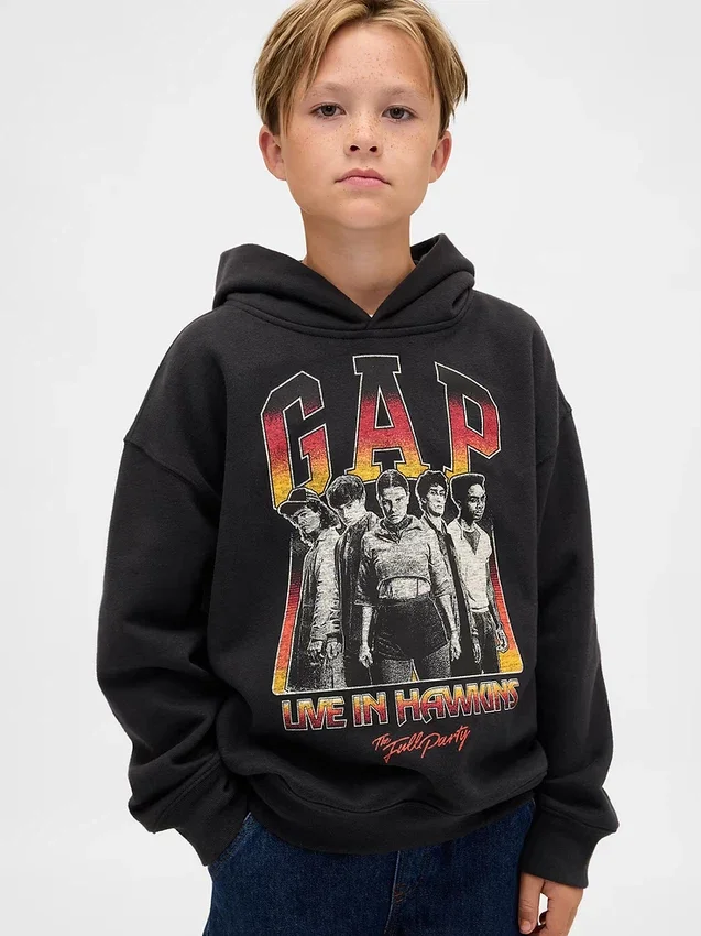 Sweat à capuche graphique Stranger Things pour enfants en Vintagesoft