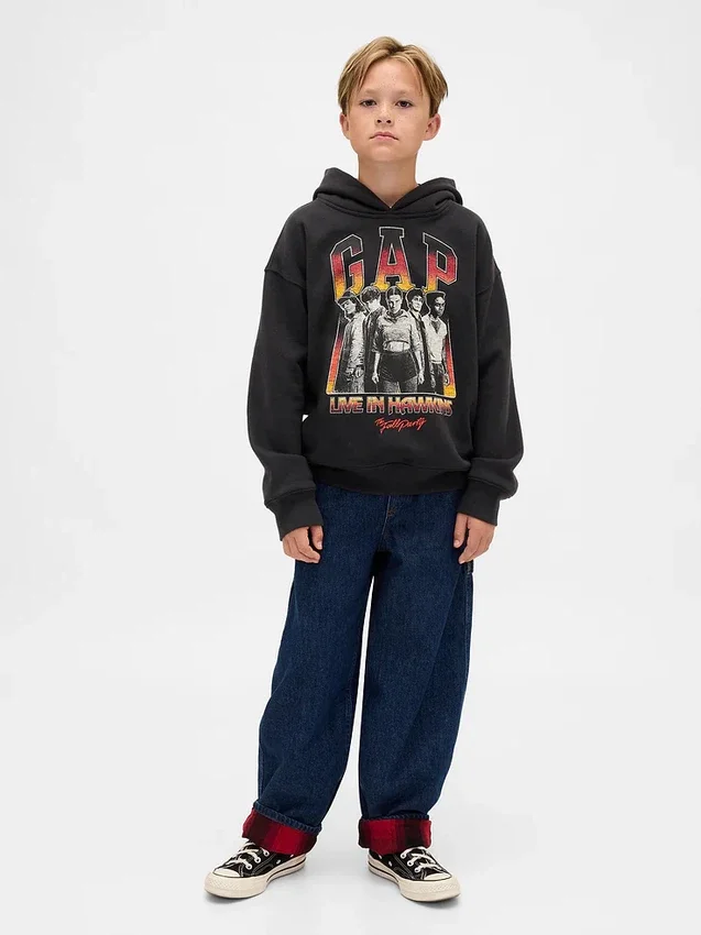 Sweat à capuche graphique Stranger Things pour enfants en Vintagesoft