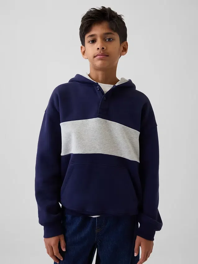 Sweat à capuche Henley ample Vintagesoft pour enfant