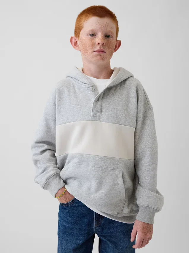 Sweat à capuche Henley ample Vintagesoft pour enfant