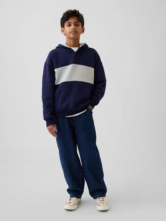 Sweat à capuche Henley ample Vintagesoft pour enfant