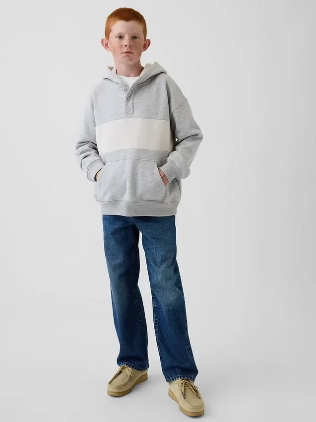 Sweat à capuche Henley ample Vintagesoft pour enfant