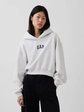 Sweat à capuche oversize court Vintagesoft avec logo