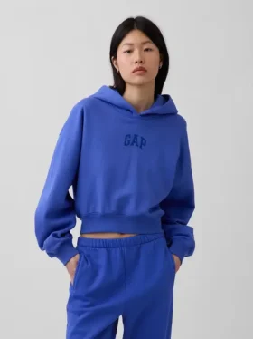 Sweat à capuche oversize court Vintagesoft avec logo