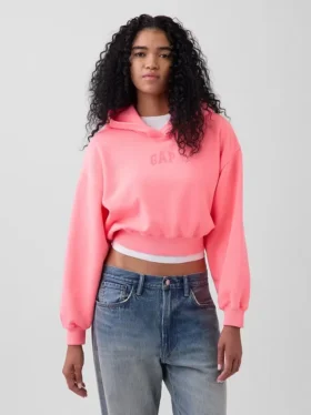 Sweat à capuche oversize court Vintagesoft avec logo